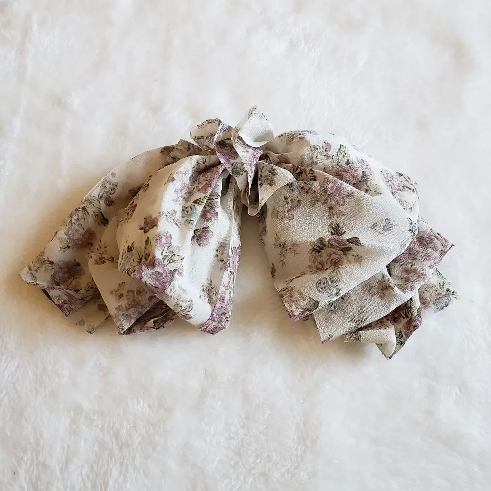Floral Bow Hair Barrette